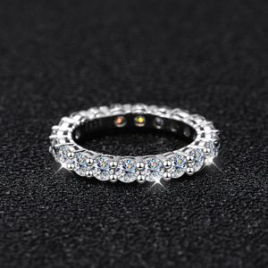 Bröllopsringar Cosya 22 CT Full Row Rings for Women 925 Sterling Silver D White Gold Diamond Rings Wedding Fine Jewelry 230313