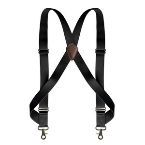 Bretelle Bretelle da camionista per carichi pesanti da uomo, da lavoro, larghezza 3,5 cm, X-Back con 2 ganci laterali, clip elastiche regolabili, bretelle per pantaloni grandi e alte 230314