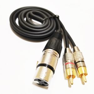 Audiokabel, Mikrofon-XLR-3-Pin-Lautsprecherbuchse auf Dual-RCA-Stecker, Audio-Anschlusskabel, ca. 1 m / 1 Stück