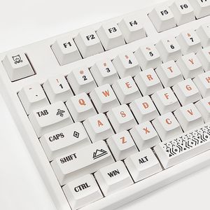 138 Keys/Set White KeyCaps Cherry Profile PBT SYE-SUB KeyCap för MX Switche DIY Anpassade mekaniska speltangentbordslock