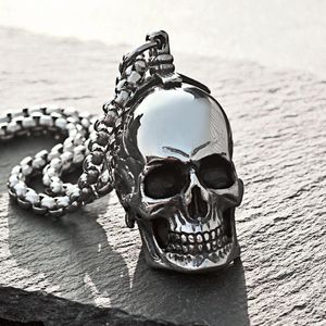 Anhänger Halsketten Persönlichkeit Edelstahl Schädel Domineering Bar Punk Stil Skeleton Motorrad Party Unsiex Biker Schmuck GeschenkAnhänger