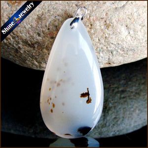 Pendant Necklaces Fashion Women Man Necklace Big Natural Moss Agates Stone Slide Healing Crystal Pendants For Jewelry Making GS336