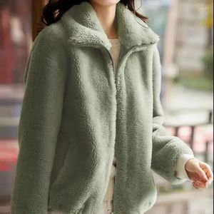 여자 자켓 재킷 여성 봄 2023 겨울 대형 까마귀 여성 지퍼 업 스웨트 셔츠 고체 인조 모피 코트 따뜻한 옷