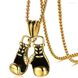 Pendant Necklaces Mini Boxing Glove Chain Pair For Men Boys Charm Fashion Sport Fitness Jewelry XLCT001