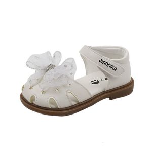 Sneakers Summer Girls Sandals Fashion Bowknot Princess Buty Baby Girl Flat Heel Rozmiar 22 31 230313