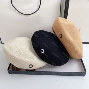 Frauen Caps Gestrickte Kappe Designer Hut Frauen Strand Hüte Eis Seide Berets Sommer Dame Stroh Hut Einfache Marke Luxus Beanie motorhaube Weote