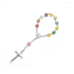 Strand Fios com miçangas Religiosas Moletas Rosicoloras Rosares Para Mulheres Cristo Jesus Virgem Virgem Maria Pingente Jóias de Oração do Baptismo Católico