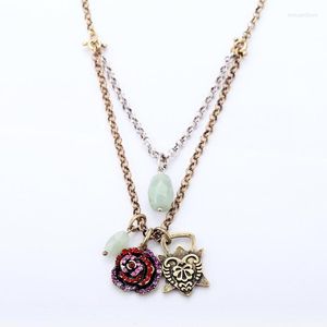 Chains Bulk Price Retro Antique Gold Color Heart Shape Necklace