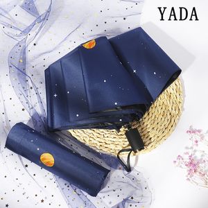 Regenschirme YADA Creative Star Universe Series Umbrella Fold Rainy Stellar Planet Umbrella UV Rainproof Sun Parasol Umbrellas Female YD237 230314