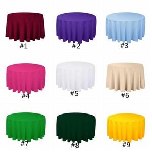 Hotel Decors Tablecloth Solid Round Polyester Table Cloth For Christmas Wedding Party Hotel Restaurant Banquet Decor