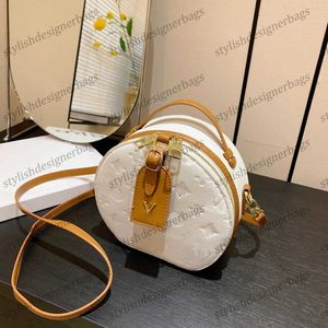 Mini Fashion Single Schulter kleiner runde Tasche Klassische geprägte runde süße kleine Tasche Frauen Luxusmarke Designer Handtasche Leder Crossbody Tasche 031423H