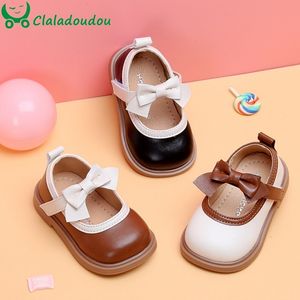 First Walkers 11.5-15 cm Brand Baby Girls Flats Shoed Solid Butterfly-Knot 0-3y Toddler Woman Princess Dress Shoes For Birthday Wedding Party 230314