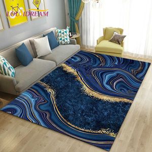 Carpets Colour Blue Gold White Marble Area Rug LargeCarpet Rug for Living Room Bedroom Sofa Doormat Decorationkids Nonslip Floor Mat