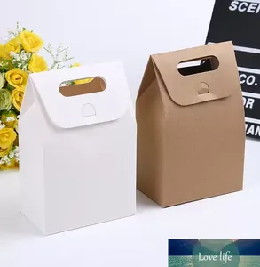 Klassisk Kraft Box Craft Bag med handtag Soap Candy Bakery Cookie Biscuits Packaging Paper Boxes