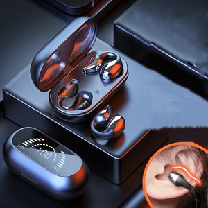 Bluetooth Earphones Wireless Headsets Sport Ear Hook Headset Hifi Earbuds Digital Display Conduction Headphones With Charger Box