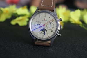 Wristwatches Real 40mm 1963 Watch Multifunctional Moon Phase Military Men Watches Retro Sapphire Mirror Top Business Gift Male Clock