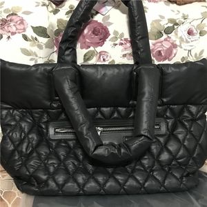 Diamond lattice down fabric Shoulder bag Polyester and leather splicing high quality holiday gifts