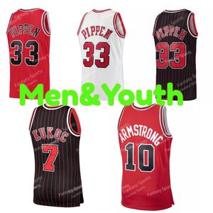 Custom Jersey Toni 33 Scottie Kukoc Pippen B.J. Armstrong Dennis 91 Rodman Luc Longley Derrick Rose 1 Röd Vit RetroClassics Herr Barn Ungdom Baskettröja