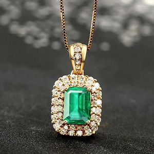 Kedjor Boho Elegant Crystal Zircon Stone Necklace for Women Charms Glass Green Short Choker Statement smycken