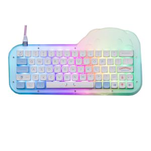 60% Keyboard Cute Dog RGB Backlight Keypad 64 Key VIA Programmable Mechanical Kit Hot swap Socket Acylic Macro Keyboard