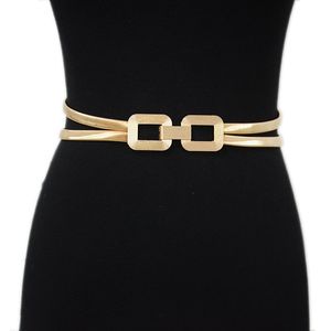 Waist Chain Belts Vintage Metal Elastic Belts For Women Golden Dress Decor Waist Belt Girls Skinny Waist Chain Female Belt 230314