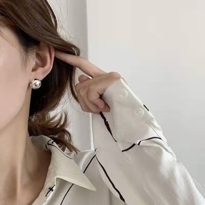 Stud Earrings Fashion 2023 Exaggerated Round Bead Korean Version Ins Cool Wind Metal Ear Ring Jewelry For Men And Women