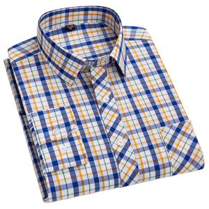 Męskie koszule Bamboople Bamboople Męska koszula w kratę Luksusowy w 100% bawełniany cienki biznes luźne biuro codzienne szachownicze ubrania towarzyskie Aechoice 230314