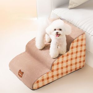 penne per canili CAWAYI KENNEL Memory Foam Dog Sofa Scales Pet 2/3/4 Steps for Small Cat Ramp Ladder Forniture per letto antiscivolo 230314