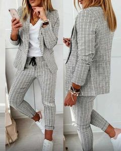 New Women's Plaid Casual Suit Designer Blazer Suit High Quality Casual Wear