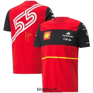 Rowerowe koszulki męskie Nowe projektanci Formuła 1 Koszulka wyścigowa kombinezon wyścigowy Carlos Sainz T-shirt mężczyzn wyścigowych fan tchuli wypoczynek