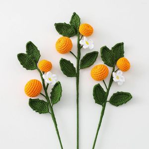 Flores decorativas 10 ramificações plantas artificiais Decoração em casa amarela laranja frutas frutas de buquê DIY acessórios
