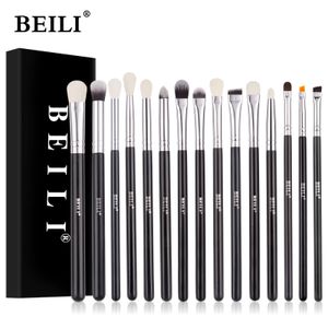 Makeup Tools BEILI Black 10 19Pcs Brushes Natural Synthetic Hair Eyeshadow Blending Eyeliner Brush Set 230314