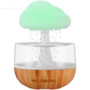 Luftfuktare Desktop Rain Cloud Firidifier Relax Aromaterapy Lamp USB Rain Sound Diffuser 280 ml Färgglad nattljus för hem 230314