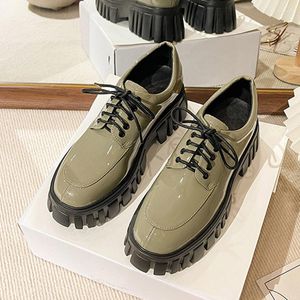 Dress Shoes Spring Solid Woman Platform Loafers Patent Leather Women Chunky Heels Fashion Casual Ladies Outside 2023