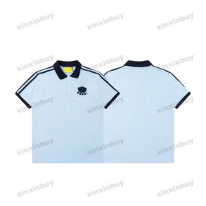 xinxinbuy Men designer Tee t shirt 23ss Shoulder Ribbon letter embroidery short sleeve cotton women Black White red M-2XL