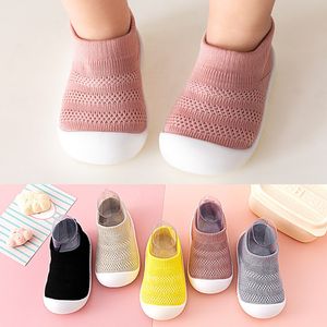 First Walkers 6Pairs/Lot Baby First Walkers Shoes Summer Spring born Knit First Walkers Socks for 1-2Y Toddler Infant Soft Breat 230314