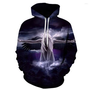 Erkek Hoodies Melek Erkekler 3D Sweatshirt Kapşonlu Anime Pullover Kaliteli Marka Harajuku Baskılı Moda Takip Boy Ceketler