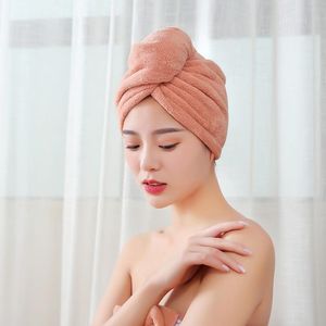 Serviette microfibre bain cheveux sec séchage rapide femmes filles dame après douche tête enveloppement chapeau casquette Turban hiver Supl