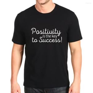 Men's T Shirts Fashion Printed Tshirt Positivity Is The Key To Success Tees Top Mens Loose Customization