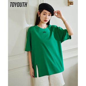 Women's T-Shirt Toyouth Women T-shirt Summer Short Sleeve O Neck Loose Tees Six Colors Chic Casual Fashion All-match Streetwear Tops 230314