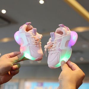 أول أطفال مشاة 1-6 سنوات النسخة الكورية تنس الأحذية الخريف والشتاء سوبر سبورت أحذية رياضية مع LED أضواء 230314