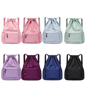 Drawstring Backpacks With Logo LULUS Travel Outdoor Backpack Sports Basketball Bags Portable Storage Bags Women Fashion Duffel Bag Dry Wet Organizer BC377