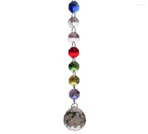 Lustre cristal com guirlanda de 6 pés de 6 pés de lâmpada de lâmpada de prismas octógonos cortinas de janela de tratamento com bola 30mm m02094-18