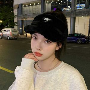Ball Caps designer Autumn and winter leisure shopping cap children's Korean version of ins inverted triangle plush thickened tide UI9R