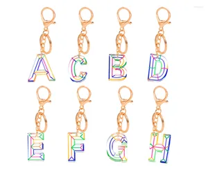 Nyckelringar E-Ling Keychain Fashion Letter Transparenta Pendant Rings Cute Keyring Holder Initial Charm Bag Accwssories