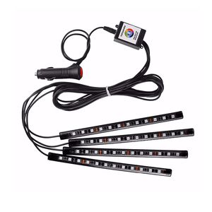 RGB LED Car Interior Lights Strips Floor Decor Atmosphere Strip Lamp Parts Accessories usalight