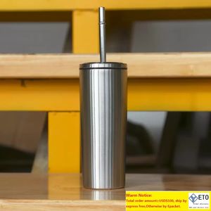 10oz Skinny Tumbler Vacuum Coffee Milk Mug Insulated Portable Kid Tumbler Stemless Liner Beer Mug with Screw Cap A03