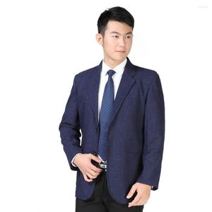 Men's Suits WAEOLSA Chinese Men Business Casual Blazer Red Blue Plain Suit Jacket Man Spring Autumn Male Classical Costume 3XL