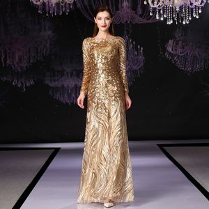 Party Dresse's formal prom evening dress sequined gold long wedding party Plus size Ceremony Dress mother's 230313