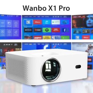 Projectors Wanbo X1 Pro Projector 24G BT WIFI 1080P Android 90 Mini Projector 1G 8G Clear Projection Home Theater Video Movie Projector R230306